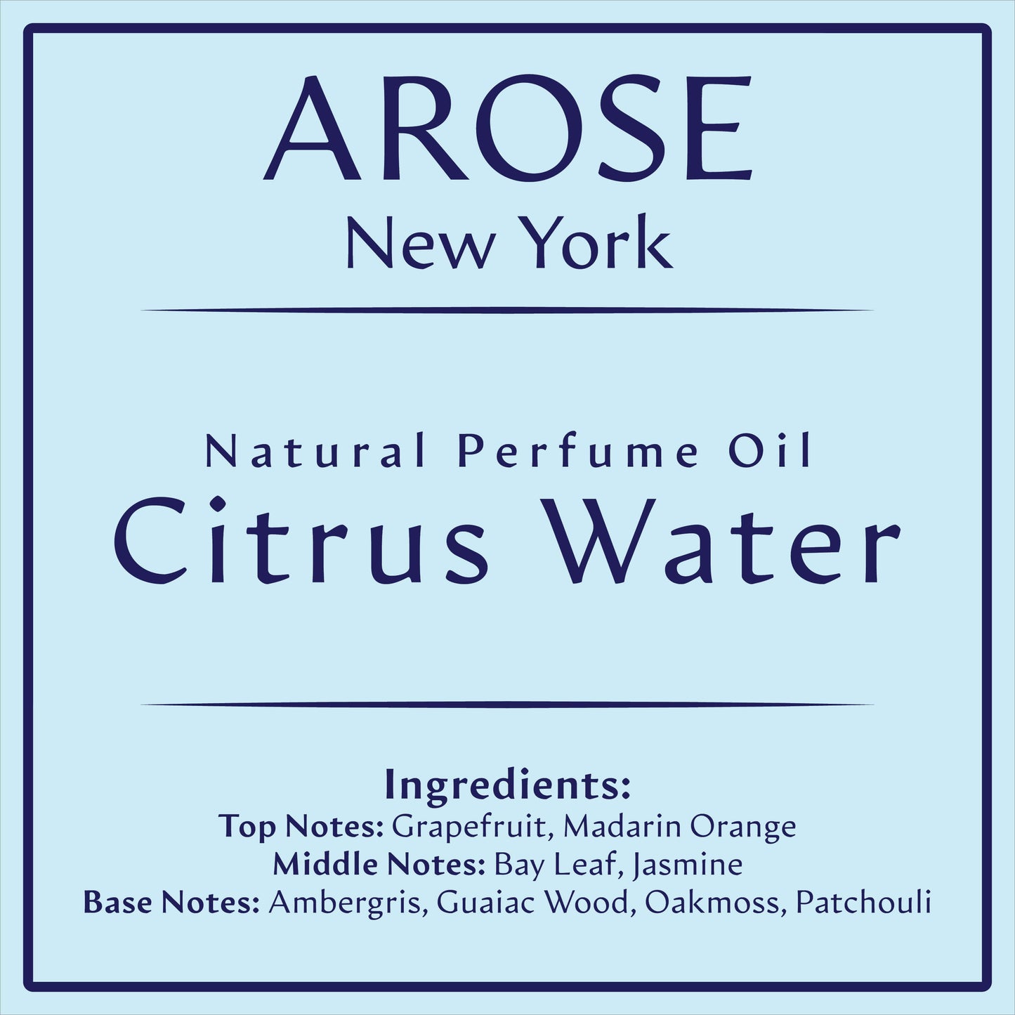 Citrus Water Inspired by Invictus | Arose NY