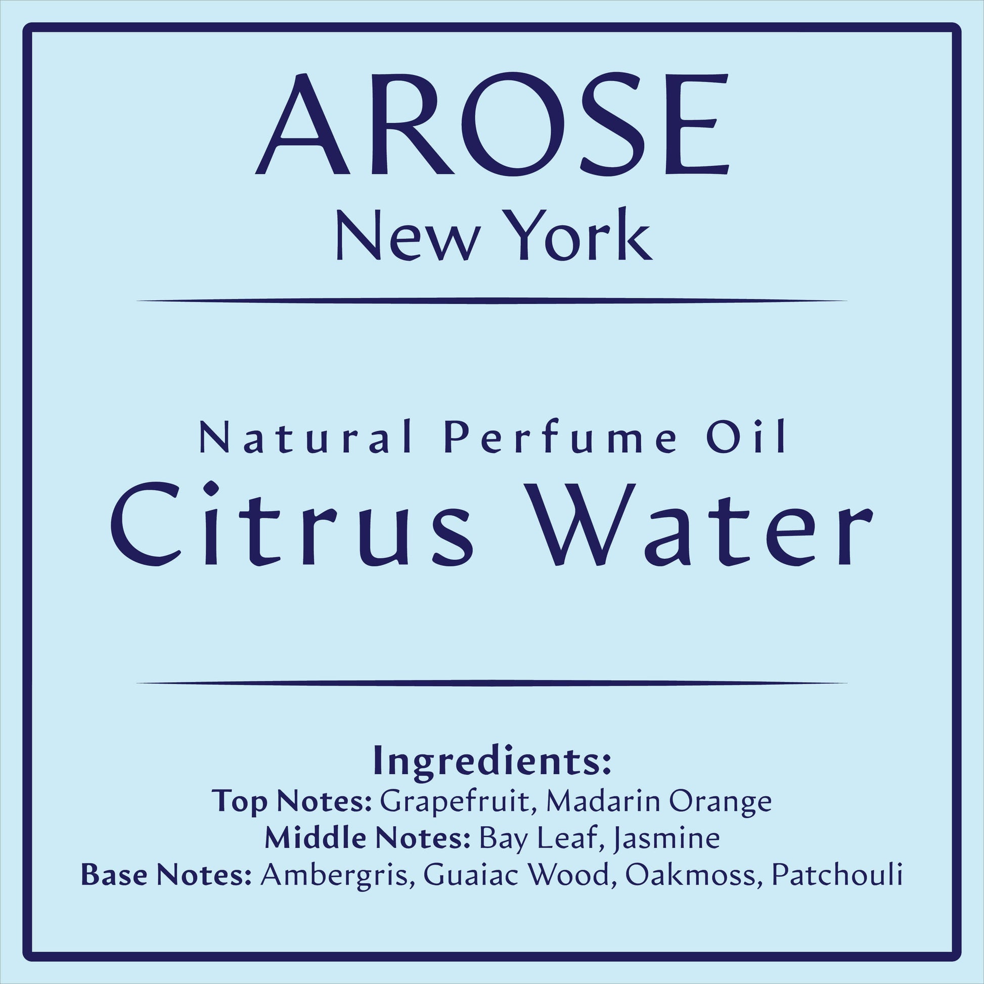 Citrus Water Inspired by Invictus | Arose NY